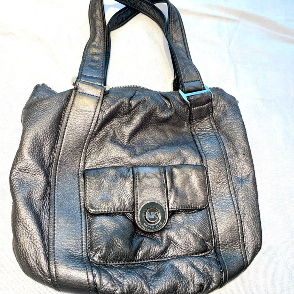 Michae Kors "gunmetal" large purse